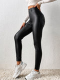 Buy SHEIN Essnce High Waist PU Leather Skinny Pants in Pakistan
