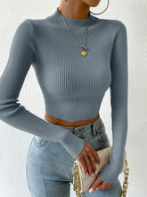 Buy SHEIN Essnce Mock Neck Ribbed Knit Crop Sweater in Pakistan