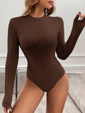 Buy SHEIN Essnce Solid Ribbed Knit Bodysuit in Pakistan