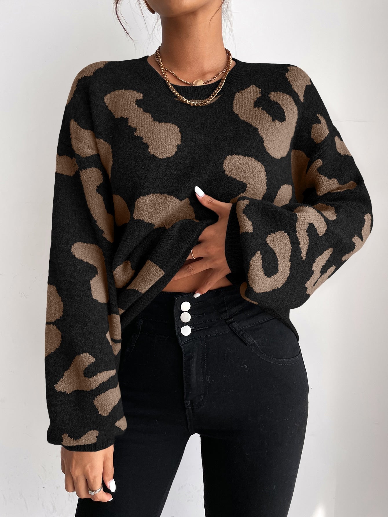 Buy SHEIN Frenchy Drop Shoulder Fluffy Knit Jumper in Pakistan