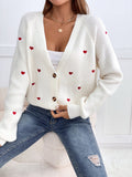 Buy SHEIN Frenchy Heart Embroidery Button Front Cardigan in Pakistan