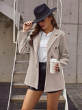 Buy SHEIN Frenchy Lapel Neck Double Breasted Overcoat in Pakistan
