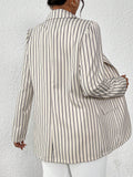 Buy SHEIN Frenchy Loose Casual Long Sleeve, Minimalist Striped Blazer in Pakistan