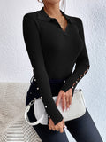 Buy SHEIN Frenchy Pearls Beaded Split Cuff Sweater in Pakistan