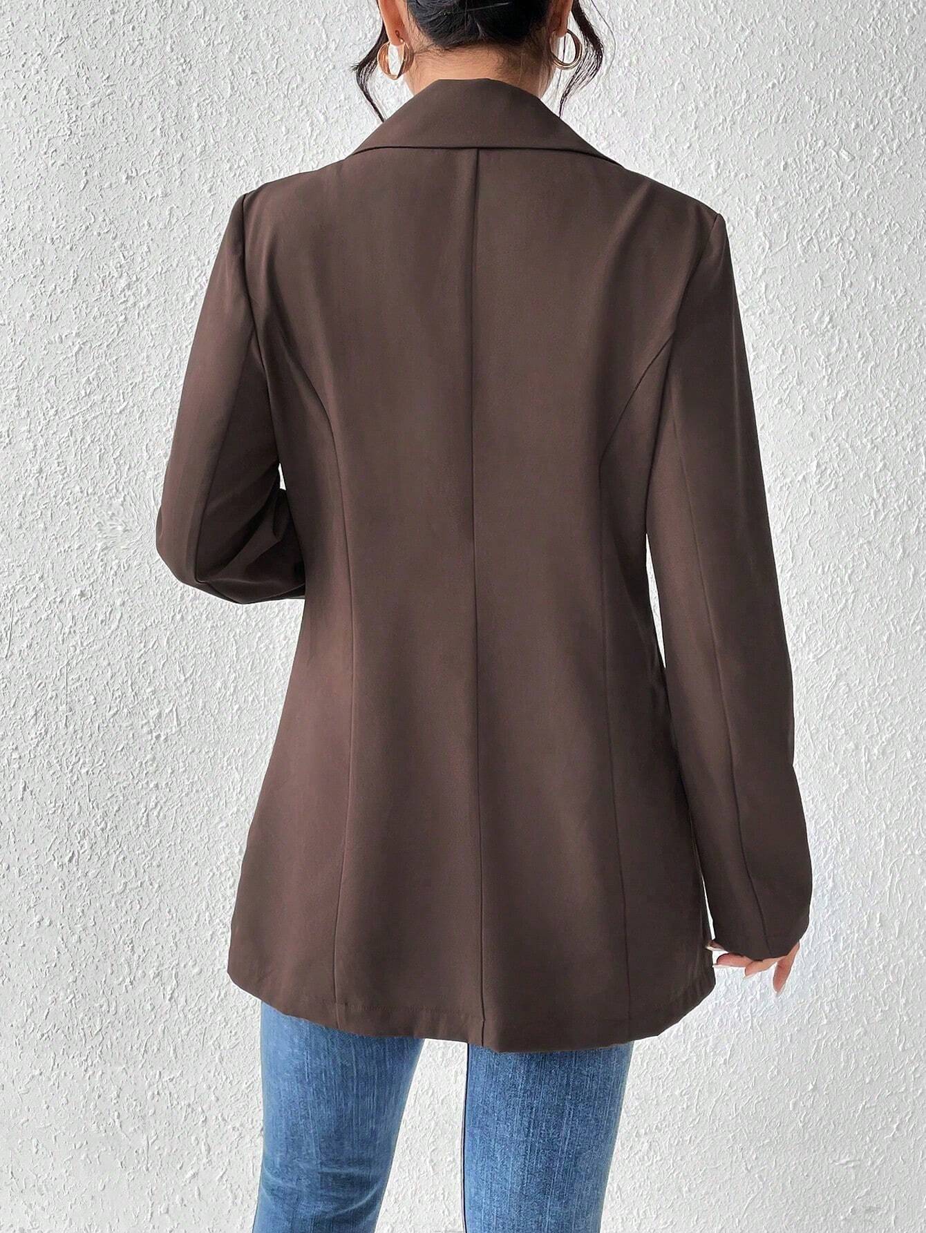 Buy SHEIN Frenchy Solid Color Lapel Collar Suit Jacket in Pakistan