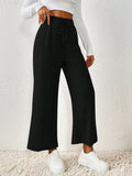 Buy SHEIN Frenchy Solid Knot Waist Wide Leg Pants in Pakistan