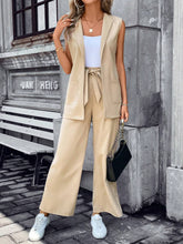 Buy SHEIN Frenchy Solid Lapel Neck Vest Blazer & Tie Front Pants Earthy Clothes in Pakistan