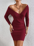 Buy SHEIN Frenchy Solid Ribbed Knit Bodycon Dress in Pakistan
