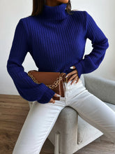 Buy SHEIN Frenchy Solid Turtleneck Bishop Sleeve Crop Sweater in Pakistan