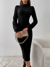 Buy SHEIN Frenchy Turtleneck Lantern Sleeve Bodycon Dress Without Belt in Pakistan