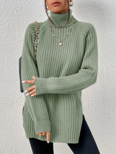 Buy SHEIN Frenchy Turtleneck Raglan Sleeve Split Hem Jumper in Pakistan