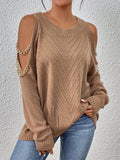 Buy SHEIN LUNE Cold Shoulder Chain Detail Sweater in Pakistan