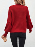 Buy SHEIN LUNE Mock Neck Lantern Sleeve Sweater in Pakistan