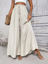 Buy SHEIN LUNE Paperbag Waist Knot Front Wide Leg Pants in Pakistan