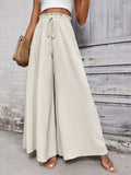 Buy SHEIN LUNE Paperbag Waist Knot Front Wide Leg Pants in Pakistan