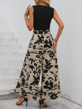 Buy SHEIN LUNE Solid Tank Top & Floral Print Wide Leg Pants in Pakistan