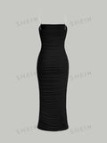 Buy SHEIN MOD Chain Detail Ruched Cami Dress in Pakistan