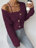 Buy SHEIN MOOSTA Cable Knit Drop Shoulder Cardigan & Cami Knit Top in Pakistan