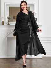 Buy SHEIN Modely Batwing Sleeve Coat & One Shoulder Ruched Dress in Pakistan