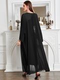 Buy SHEIN Modely Batwing Sleeve Coat & One Shoulder Ruched Dress in Pakistan