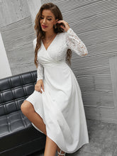 Buy SHEIN Modely Contrast Lace Surplice Neck A-line Dress in Pakistan