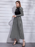 Buy SHEIN Modely Mock Neck Leg-of-mutton Sleeve Houndstooth Dress in Pakistan