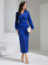 Buy SHEIN Modely Solid Ruched Split Back Dress in Pakistan