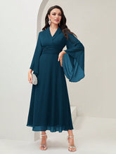 Buy SHEIN Modely Surplice Neck Flounce Sleeve Ruched Waist Dress in Pakistan