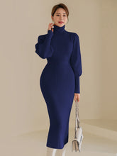 Buy SHEIN Modely Turtle Neck Gigot Sleeve Belted Sweater Dress in Pakistan