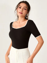 Buy SHEIN Mulvari Sweetheart Neck Ringer Tee in Pakistan