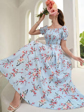 Buy SHEIN Mulvari Women's Floral Print Short Sleeve Vacation Style Dress in Pakistan