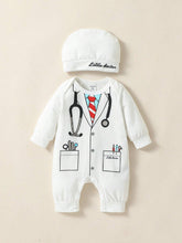 Buy SHEIN Persoplay Kids Baby Boy Costume Mini Doctor Printed Long Sleeve Jumpsuit With Embroidered Hat, For Daily in Pakistan