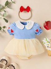 Buy SHEIN Persoplay Kids New Baby/Toddler Girls Cute Heart Print Collared Short Sleeve Mesh Jumpsuit Outfit With Bow Headband, Unique & Design in Pakistan