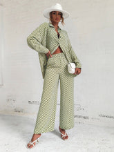 Buy SHEIN Privé Argyle Print Drop Shoulder Blouse & Wide Leg Pants in Pakistan