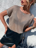 Buy SHEIN Priv̩ Batwing Sleeve Sheer Knit Top Without Bra in Pakistan