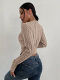 Buy SHEIN Priv̩ Cable Knit Crop Sweater in Pakistan