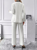 Buy SHEIN Priv̩ Contrast Collar Flap Detail Blazer & Suit Pants in Pakistan