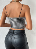 Buy SHEIN Priv̩ Houndstooth Bustier Crop Cami Top in Pakistan