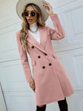 Buy SHEIN Priv̩ Lapel Collar Double Breasted Overcoat in Pakistan
