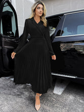 Buy SHEIN Priv̩ Lapel Neck Pleated Hem Dress in Pakistan