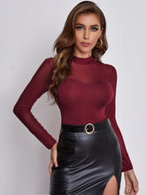 Buy SHEIN Priv̩ Mesh Yoke Solid Tee in Pakistan