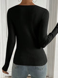 Buy SHEIN Privé Scoop Neck Ribbed Knit Sweater in Pakistan