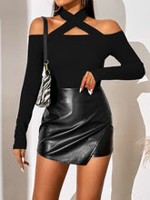 Buy SHEIN Privé Solid Criss Cross Halter Neck Tee in Pakistan