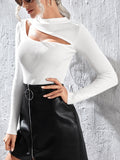 Buy SHEIN Prive Solid Cut Out Sweater in Pakistan