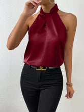 Buy SHEIN Priv̩ Solid Satin Halter Neck Blouse in Pakistan