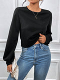 Buy SHEIN Privé Solid Tie Back Wrap Sweatshirt in Pakistan