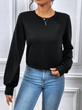 Buy SHEIN Privé Solid Tie Back Wrap Sweatshirt in Pakistan