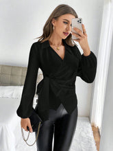 Buy SHEIN Privé Solid Wrap Knot Side Blouse in Pakistan