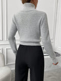 Buy SHEIN Privé Turtleneck Ribbed Knit Turtleneck Sweater in Pakistan