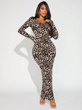 Buy SHEIN SXY Leopard Print Scoop Neck Bodycon Dress in Pakistan